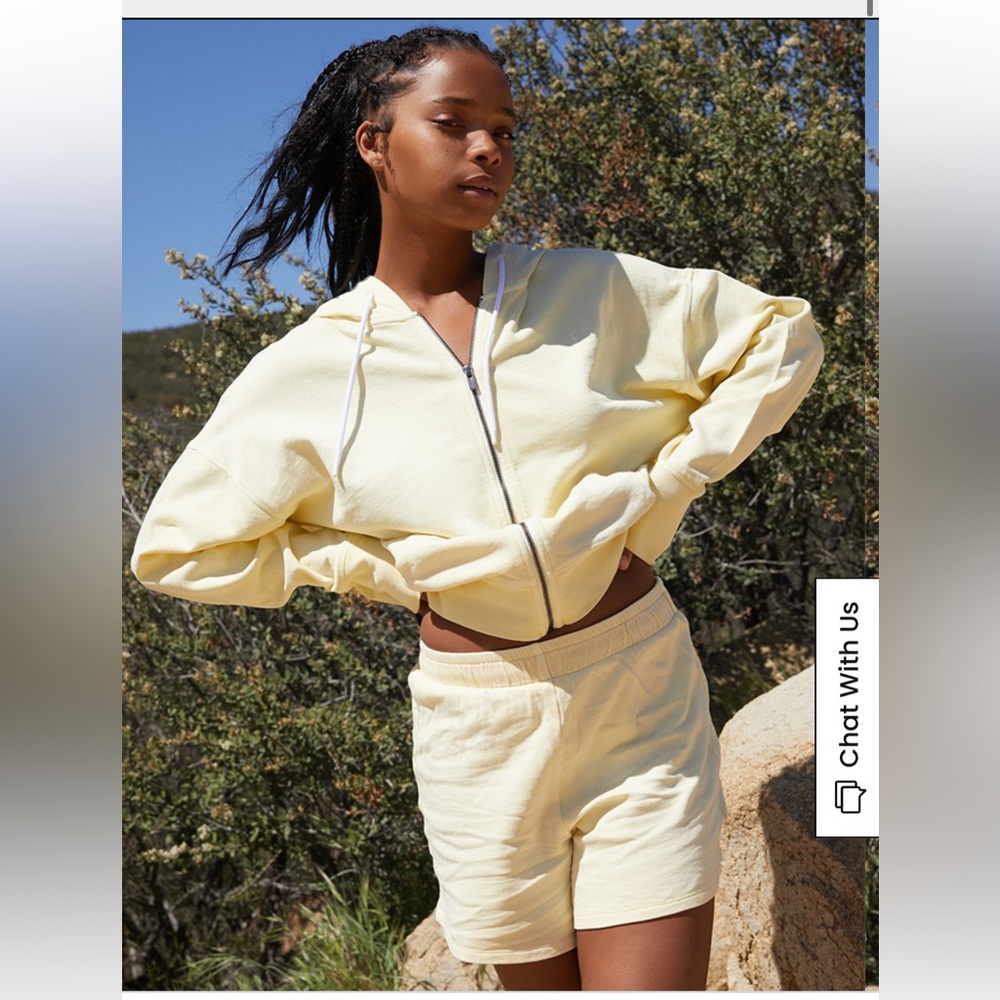 PacSun x Tommy Hilfiger Cream Oversized Zip Up Hoodie, Size Small